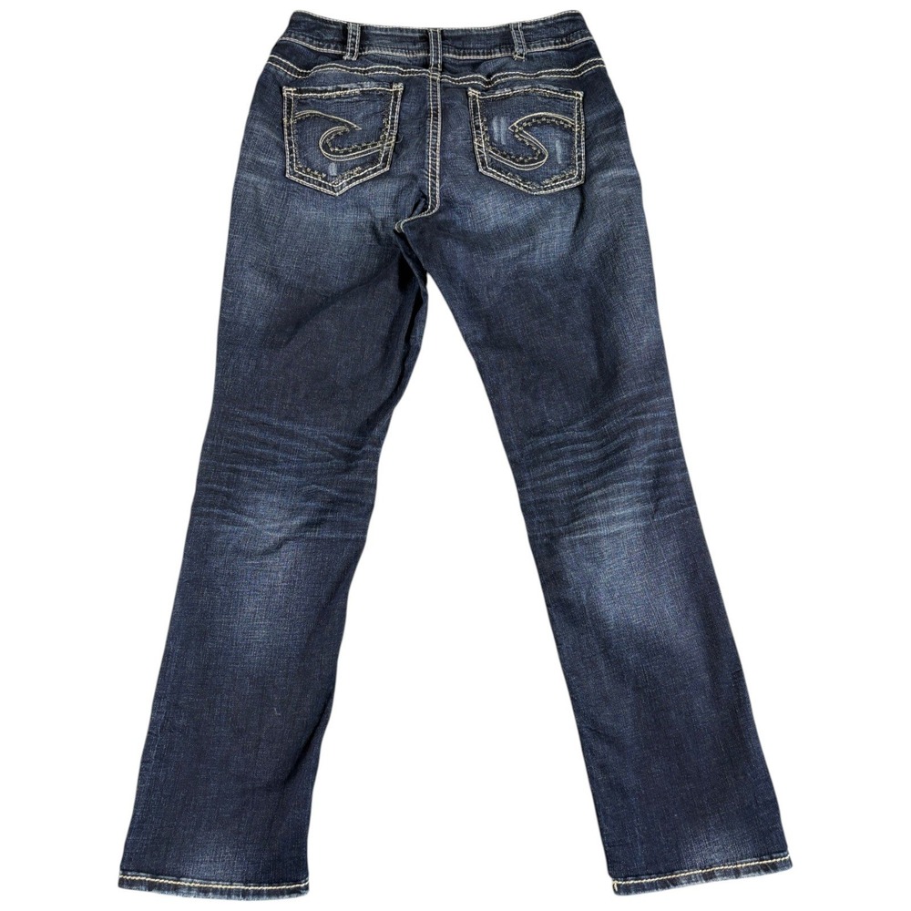 Silver Jeans Co Suki Straight Jeans Womens 32x30 Dark Wash Thick Stitch Y2K - Picture 2 of 7